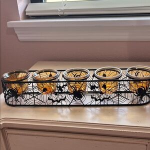 Halloween Spider Web Candle Holder Set